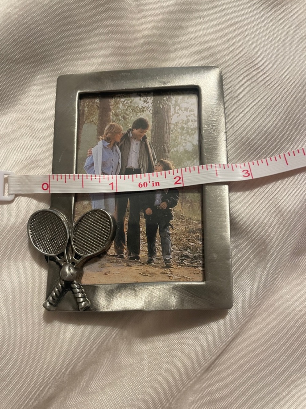 Pewter Tennis Racket Photo Frame  2x3 - Picture 3 of 4